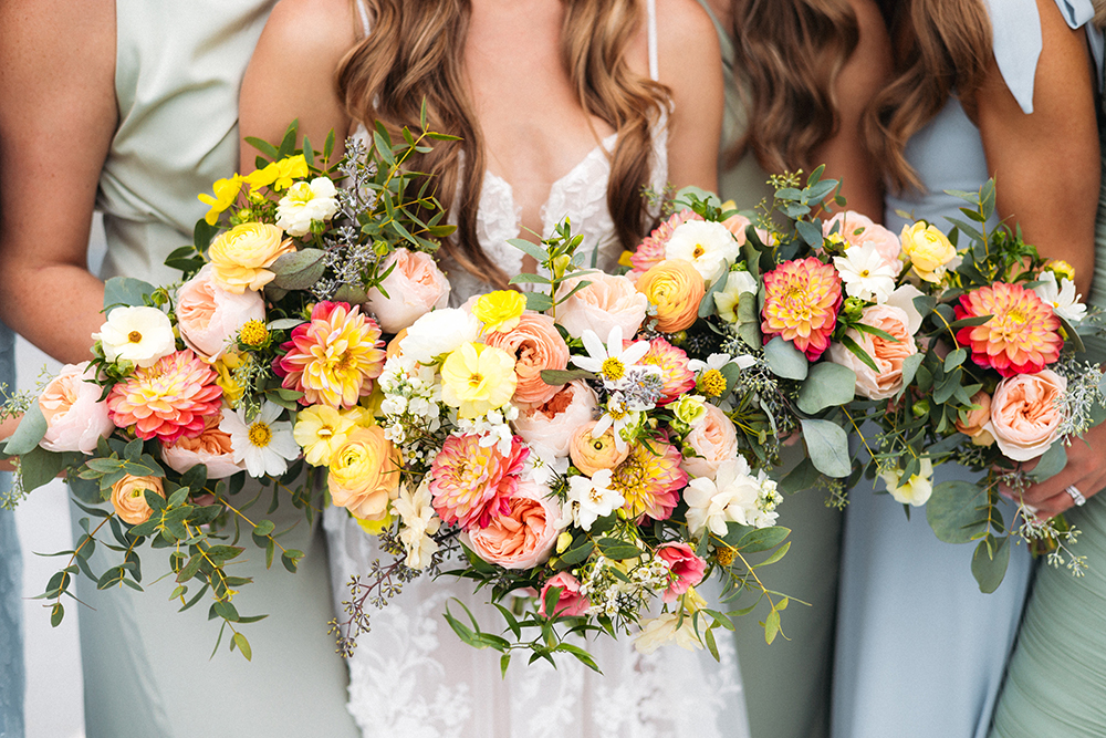 bride and bridesmaid bouquets