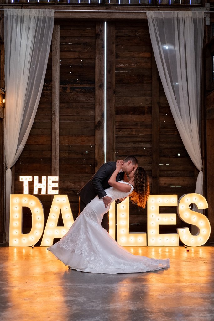 wedding dance with name backdrop