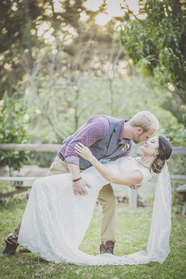 romantic dip wedding photo