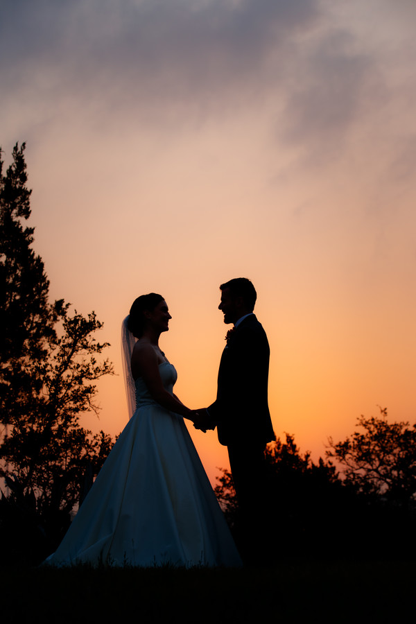 Sunset wedding photo