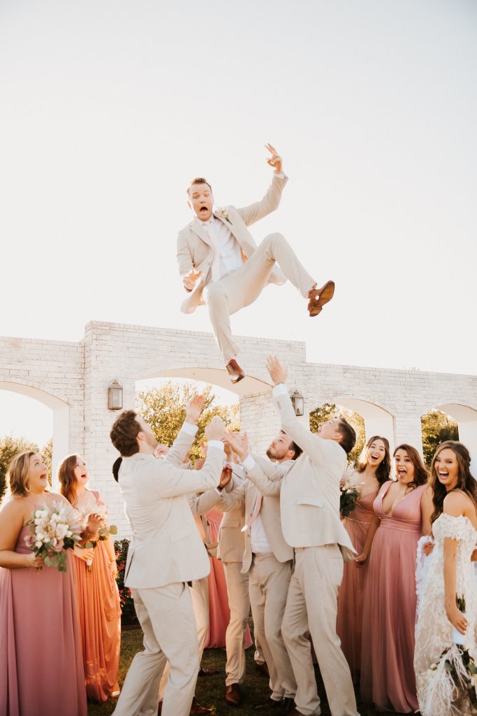 fun groom and groomsmen photo