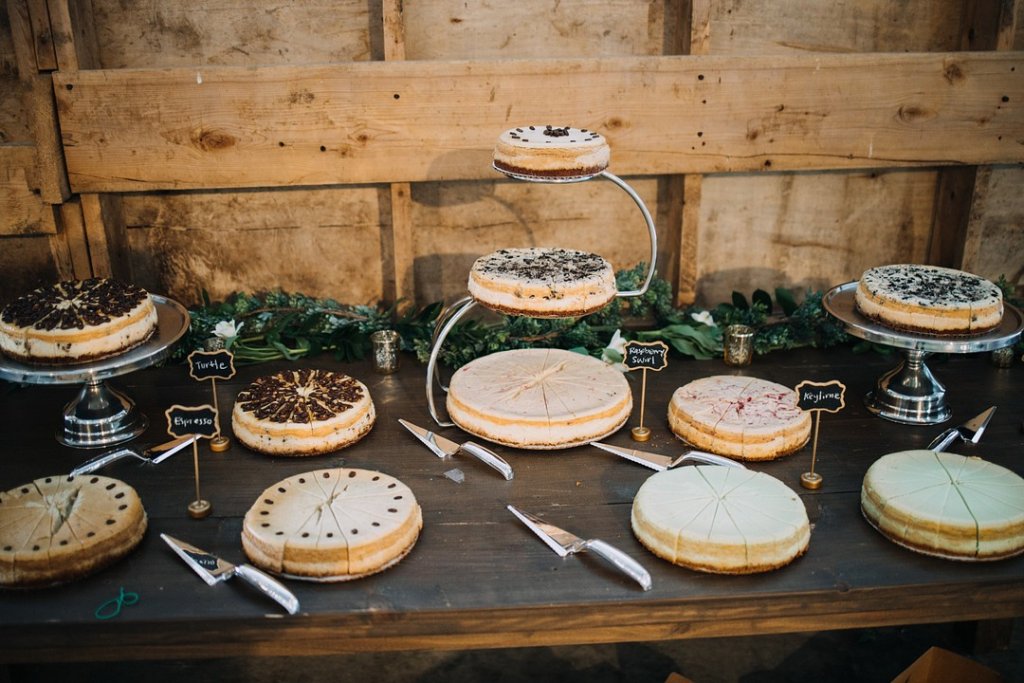 cheesecake table at wedding