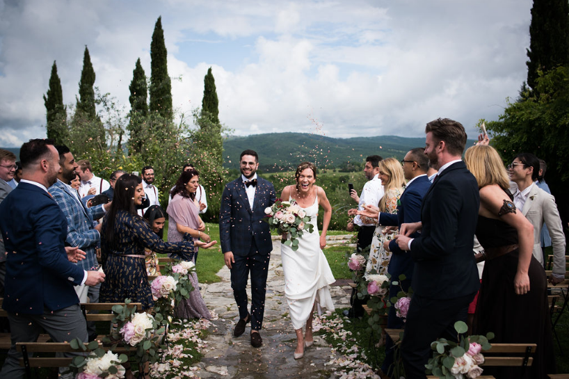 Confetti wedding photo