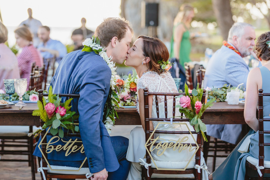 Better together wedding sweetheart table signs