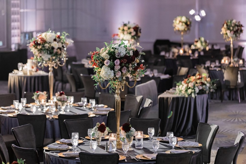 Classic wedding reception decor