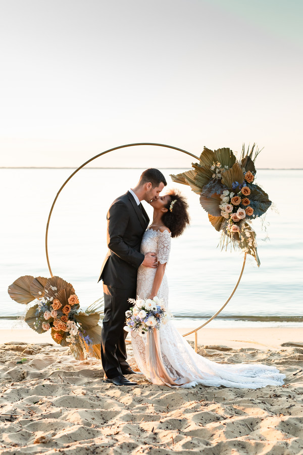 Beach wedding ceremony