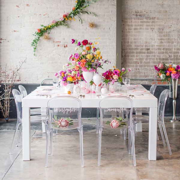 Colorful wedding centerpieces