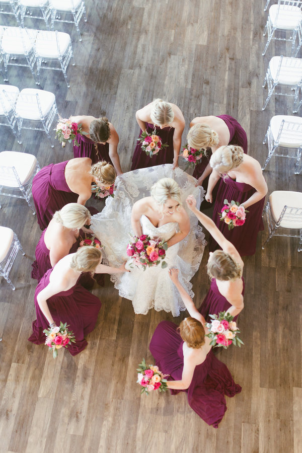 bride with bridesmaids