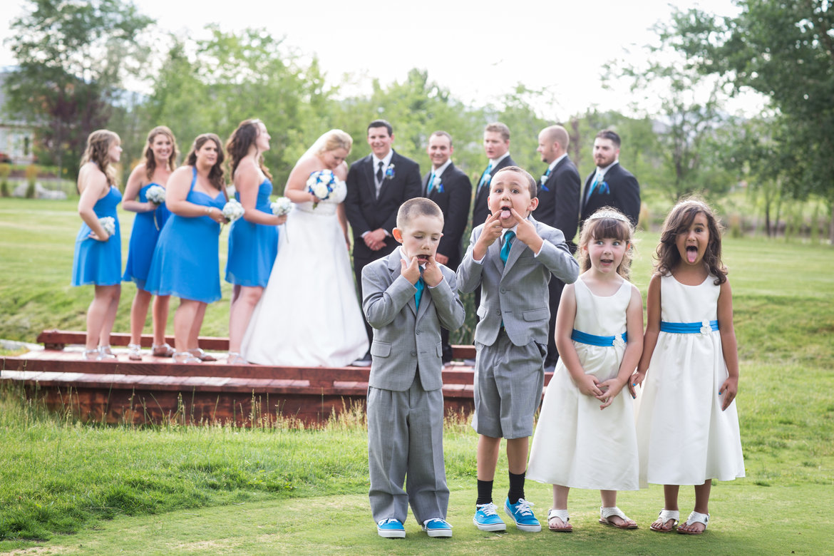 flower girl ring bearer photobomb