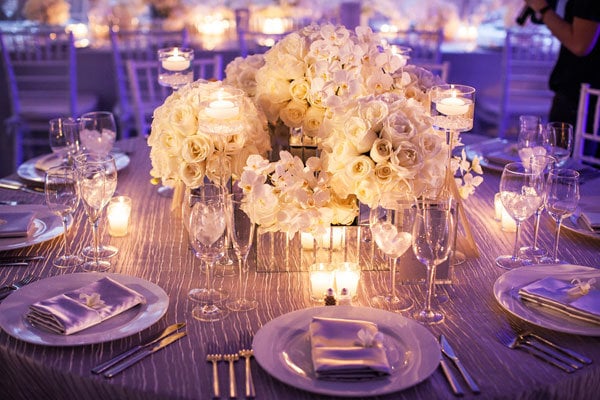 all white centerpieces