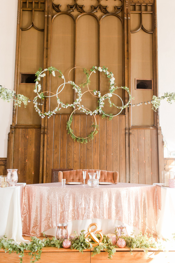 Hoop Wreath Wedding Sweetheart Table Backdrop