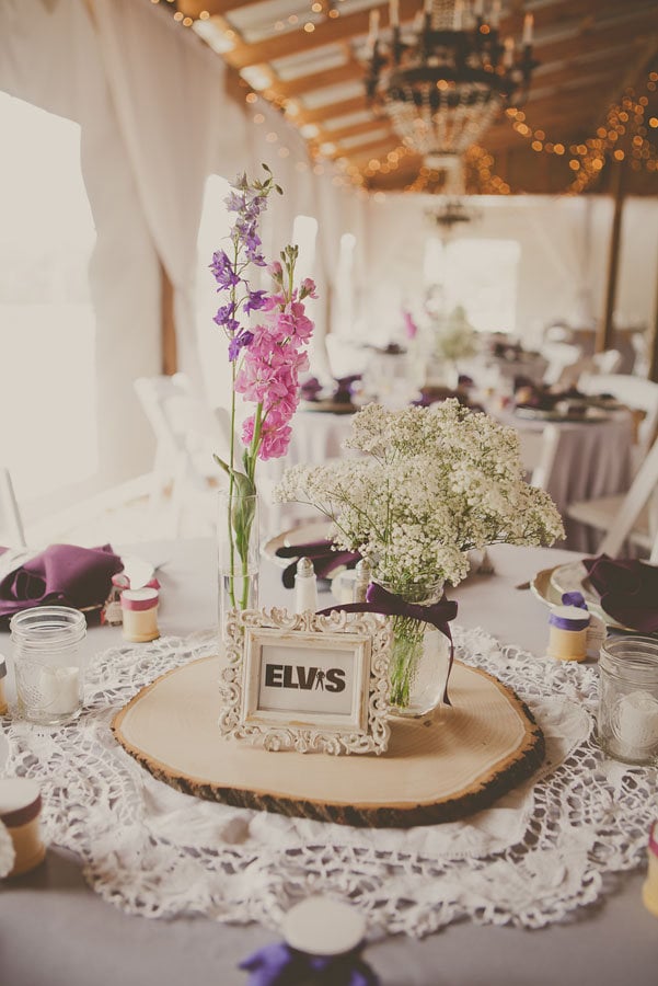 vintage rock and roll wedding centerpiece