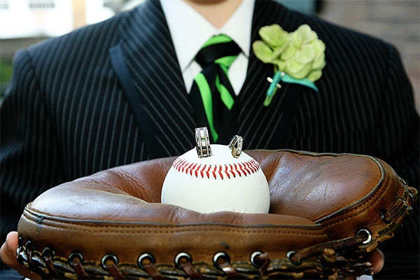 baseball ring bearer pillow