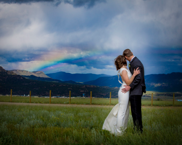 Rainbow wedding backdrop