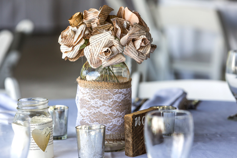 Paper Flowers Wedding Centerpiece