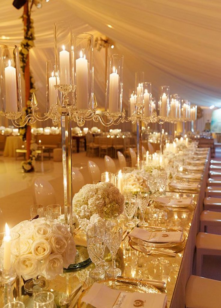 candle wedding reception decor