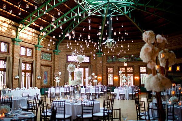 candles suspended from ceiling