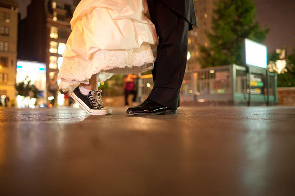 bride in sneakers