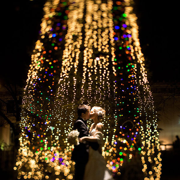 christmas wedding photo