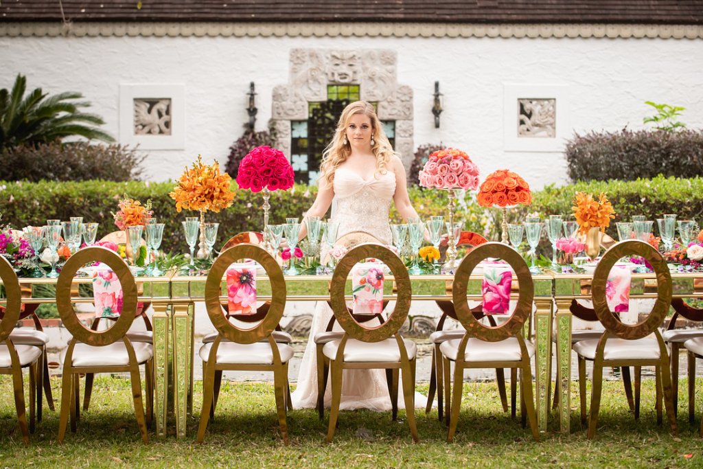 color block wedding centerpiece