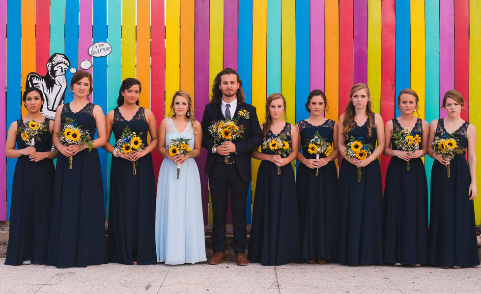 Colorful mural wedding backdrop