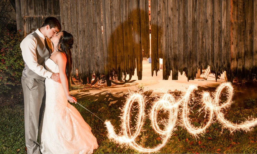 sparkler wedding photo