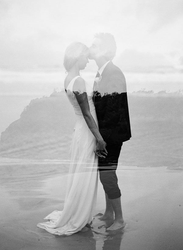 double exposure wedding photo