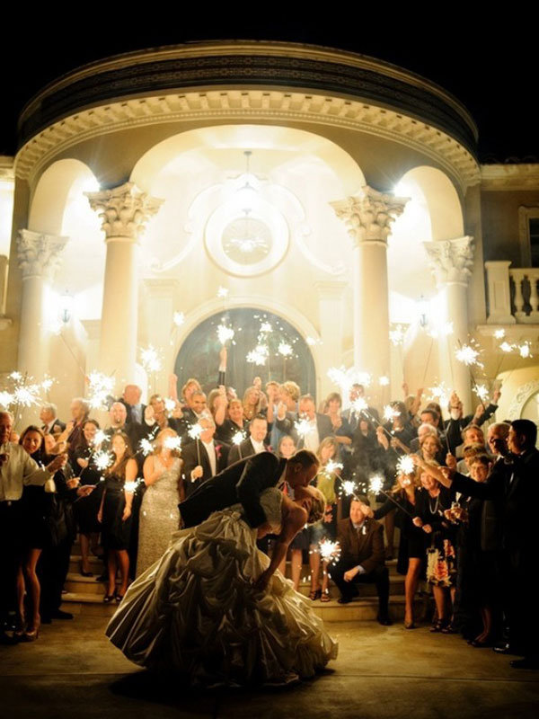 dramatic farewell with sparklers