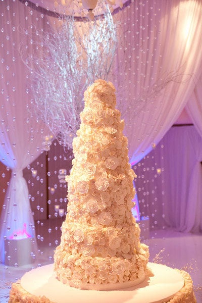 floral wedding cake