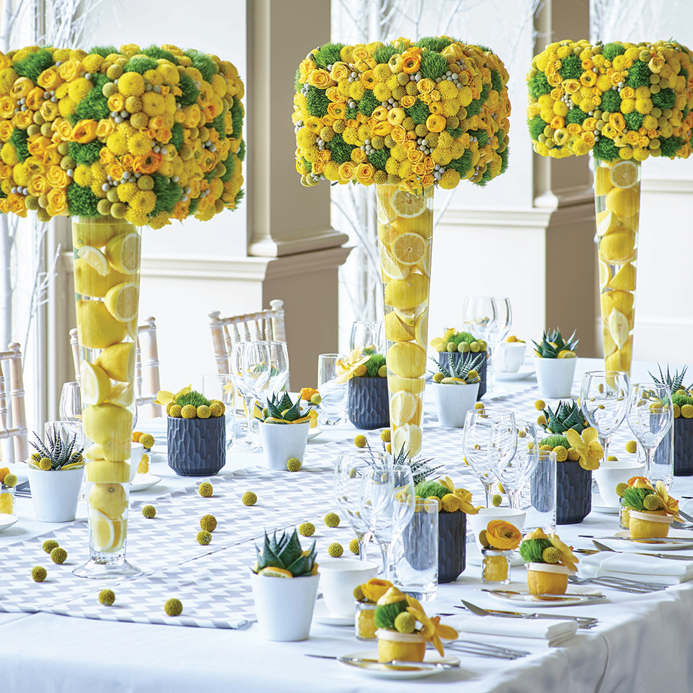 lemon wedding centerpiece