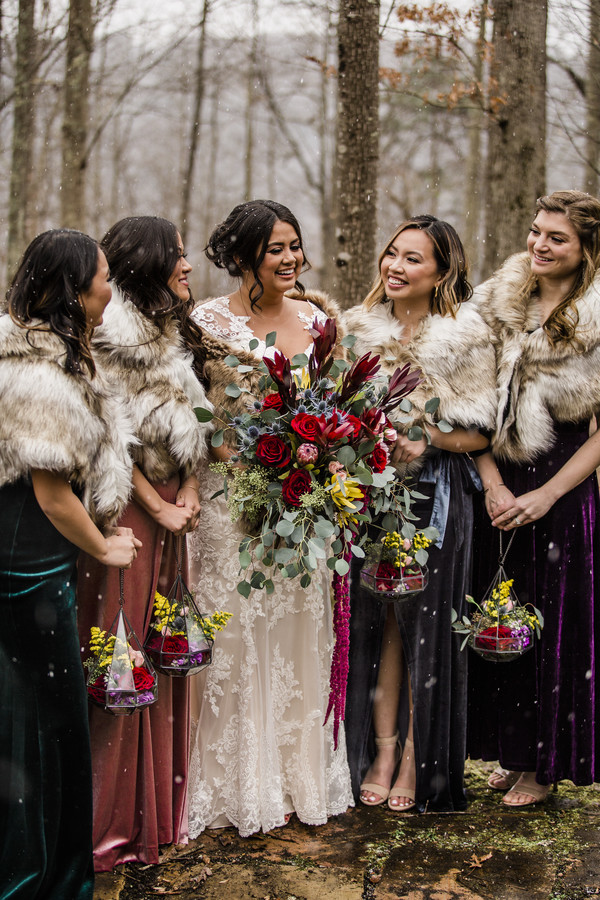 bridesmaids flower vessels