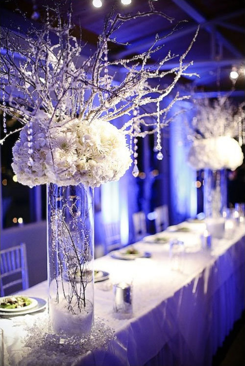 winter wedding centerpiece