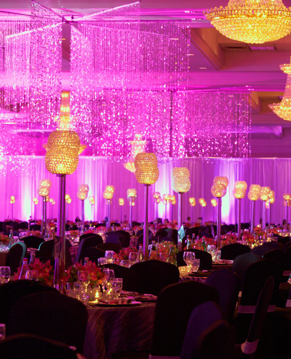 glamorous reception lighting