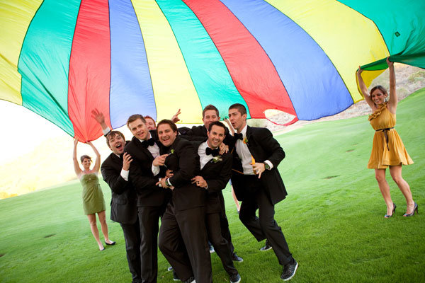 wedding party parachute