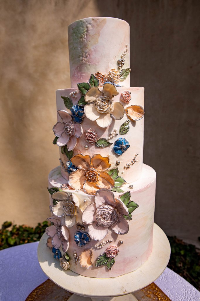 floral wedding cake