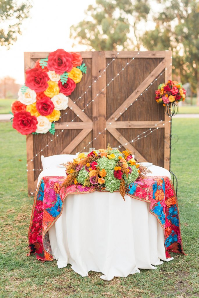 colorful wedding reception