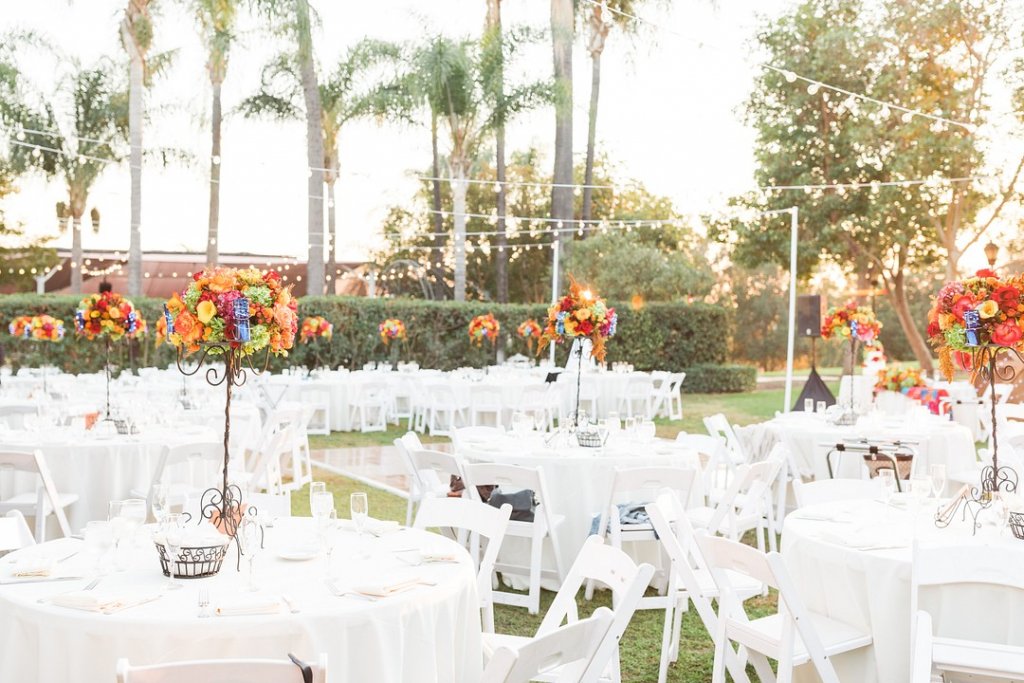 pops of color wedding reception decor