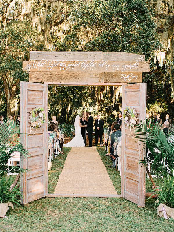 outdoor church wedding ceremony