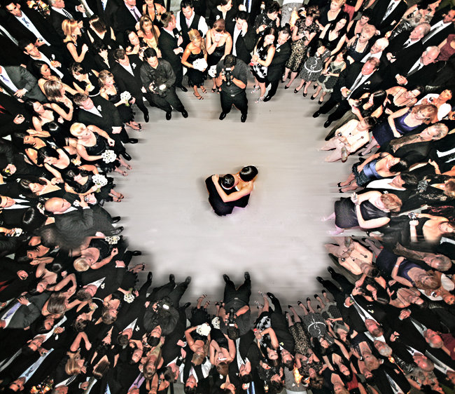 overhead first dance photo