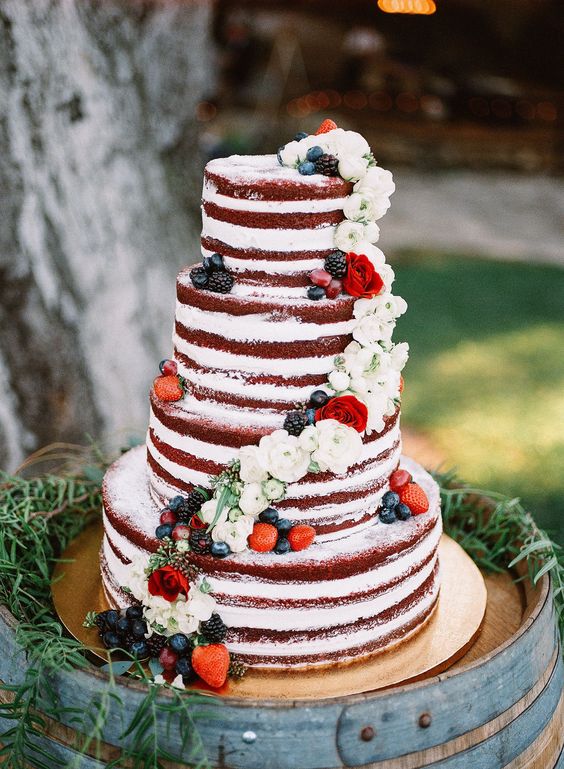 patriotic naked cake