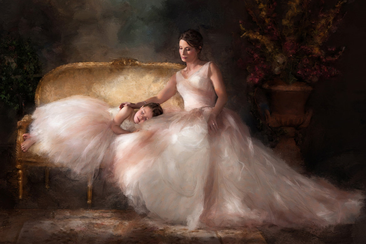 bride with flower girl