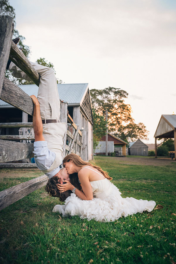 romantic upside down kiss