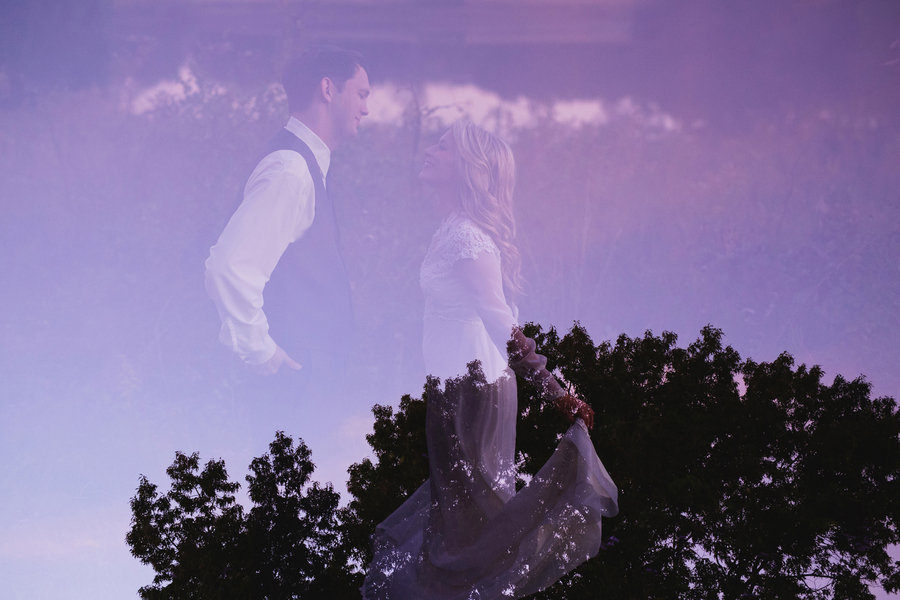 double exposure wedding photo