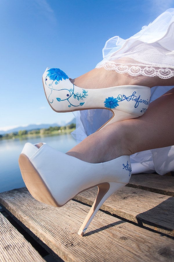 hand-painted wedding shoes