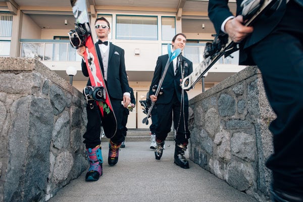 snowboarding wedding