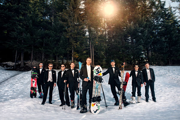 snowboarding wedding