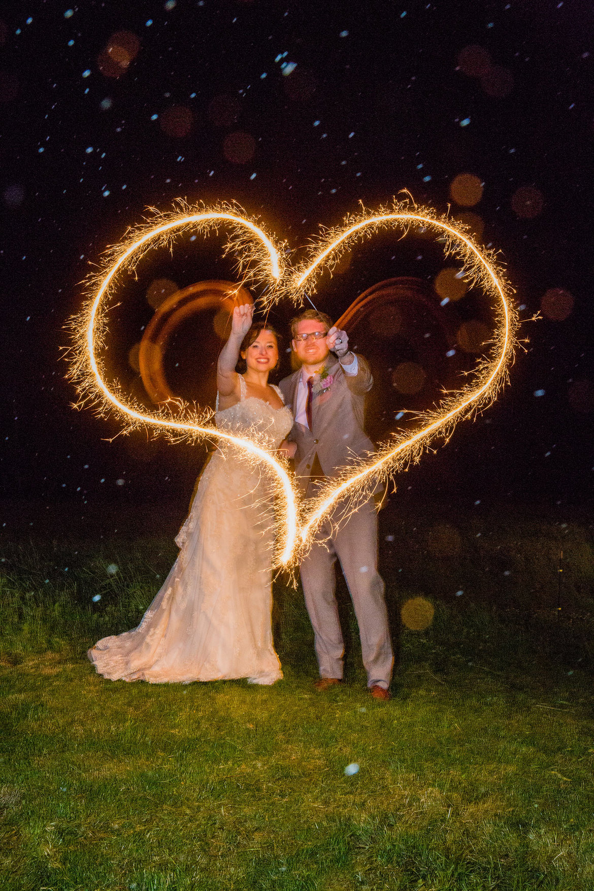 sparkler wedding photo