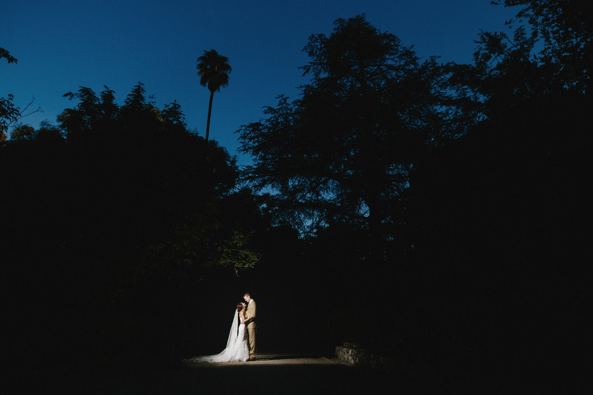 wedding photo at night