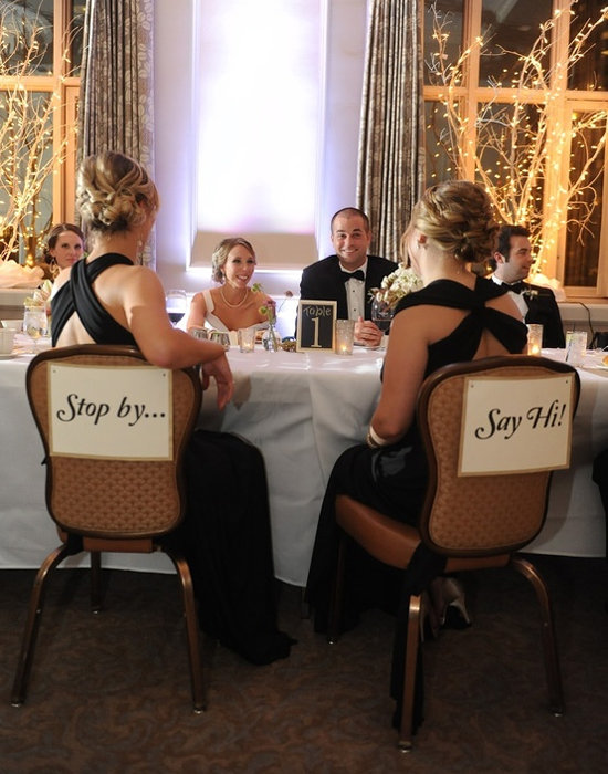 set up chairs across from the bride and groom