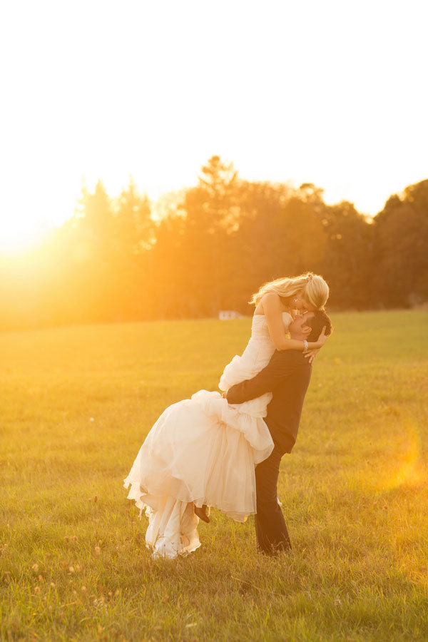 sunset wedding photo